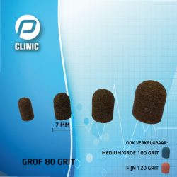 Slijpkapjes BRUIN GROF 80 GRIT 7 MM per stuk